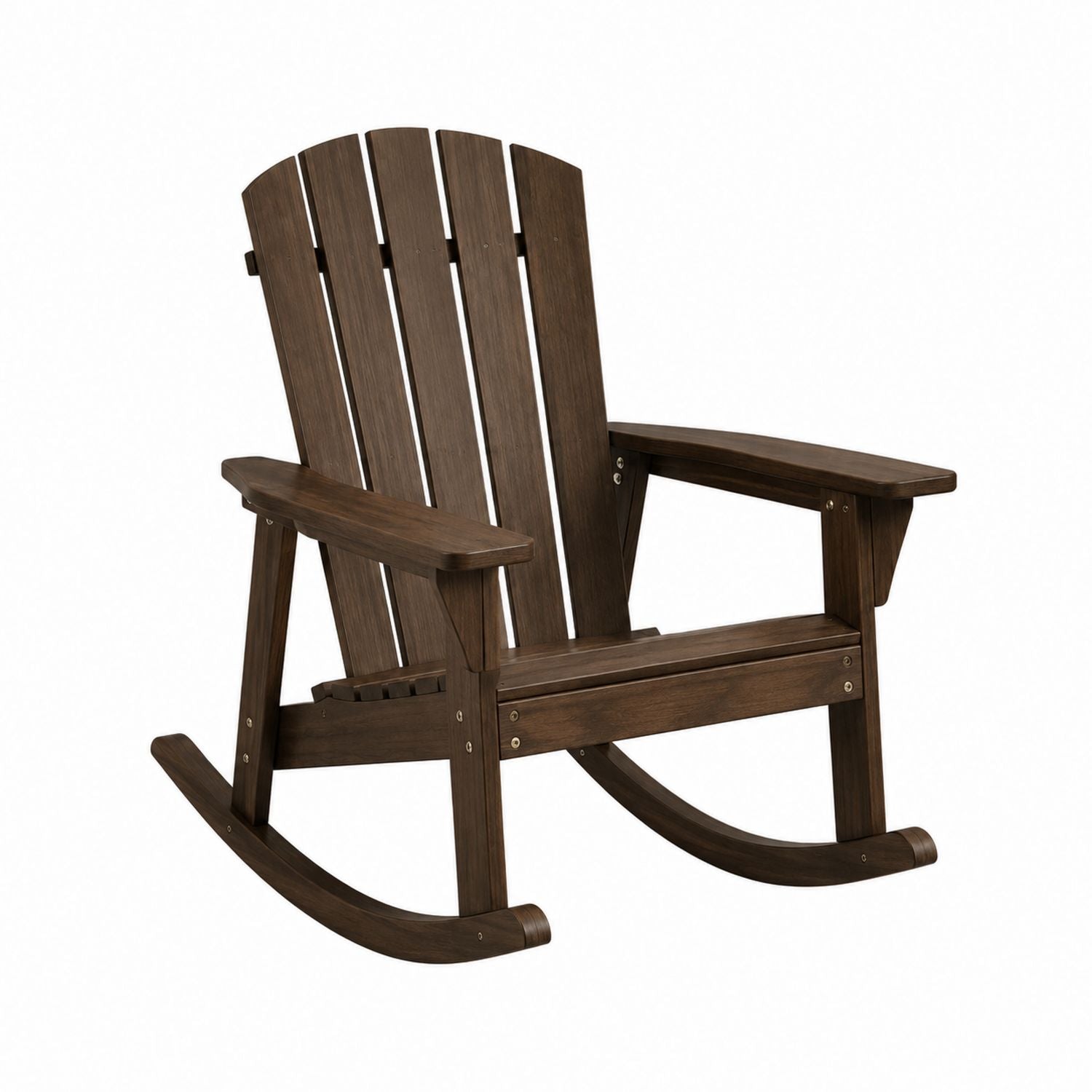 Wooden Outdoor Rocking Chair Dark Brown