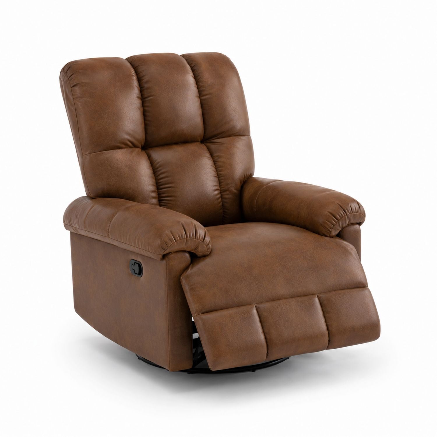 Recliner Chair Faux Leather Brown Swivel 100x85x95 cm