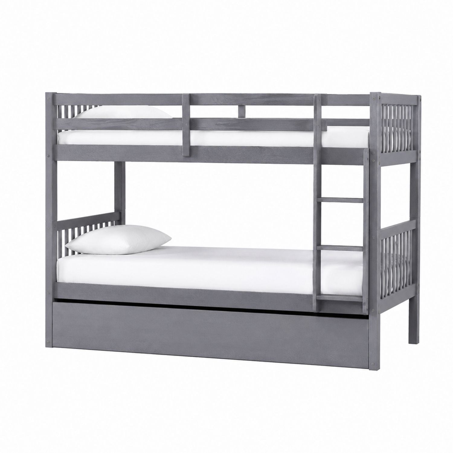 Wooden Bunk Bed with Ladder Twin Size