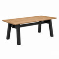 Rectangular Oak Veneer Dining Table with Metal Legs 200 cm