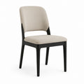 Fabric Upholstered Dining Chair with Wood Frame Beige
