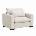 Beige Polyester Armchair with Cushions