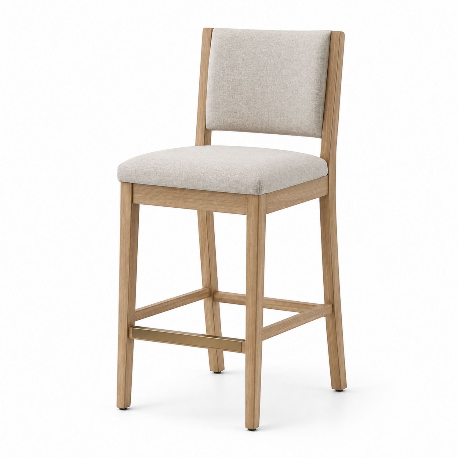 Wood Bar Stool with Fabric Upholstery 102 cm